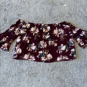 Off Shoulder Flowy Floral Top